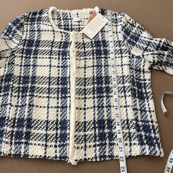 SUZY D LONDON GIO SHORT FRINGE JACKET - Blue Check- XL - Picture 9 of 12